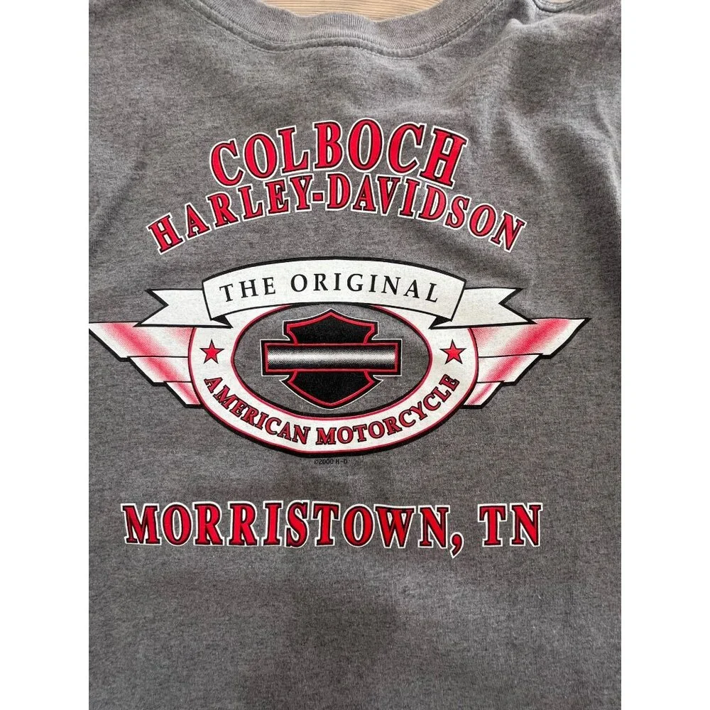 VTG Harley Davidson Graphic Print T-Shirt Mens M Double Sided Long Sleeve - Picture 7 of 7